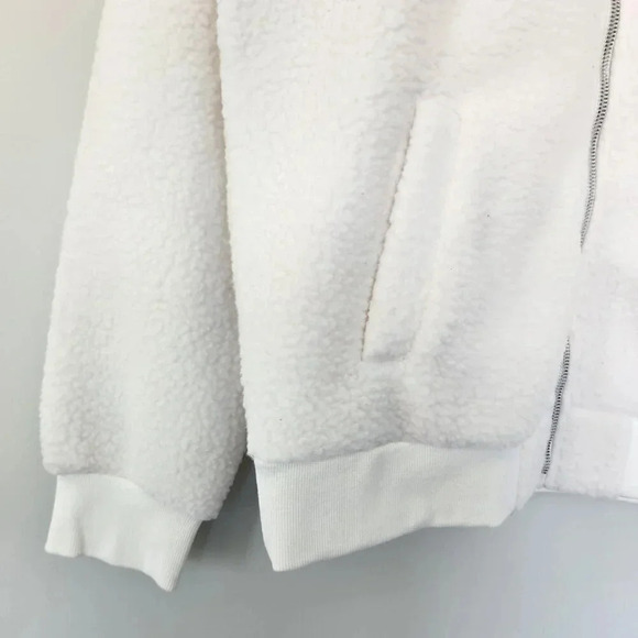 Zyia Active Womens Sherpa Teddy Jacket Size Large White Flying V Fleece - Picture 4 of 8